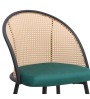 Καρέκλα τραπεζαρίας pe rattan - κυπαρισσί βελούδο - μεταλλικό μαύρο πόδι 52x50x77εκ.