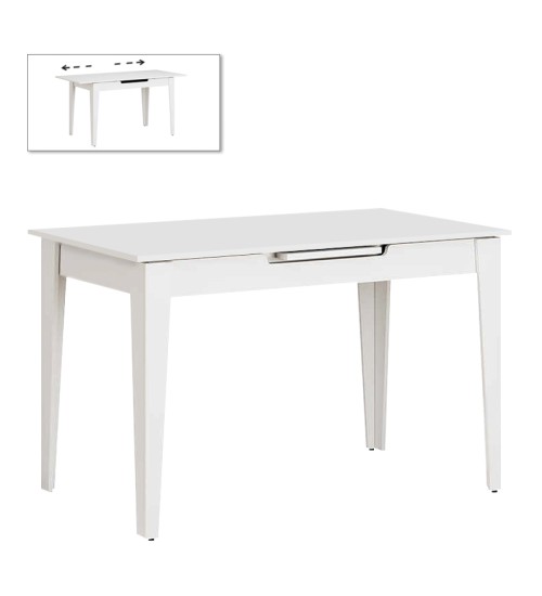 Τραπέζι επεκτεινόμενο χρώμα λευκό 120/150x70x75εκ.