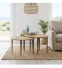 Τραπεζάκι σαλονιού σετ 3 τμχ χρώμα sapphire oak Ø60x46εκ.
