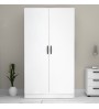 Ντουλάπα ρούχων δίφυλλη χρώμα λευκό 100x60x181εκ.