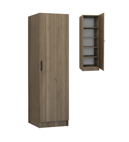 Ντουλάπα ρούχων μονόφυλλη χρώμα καρυδί 50x60x181εκ.