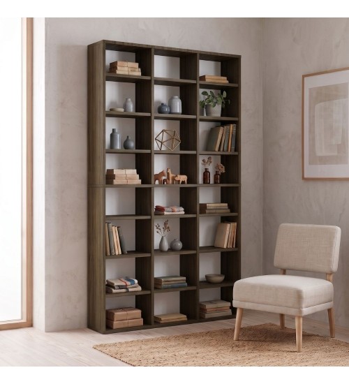 Βιβλιοθήκη χρώμα καρυδί 100x16,6x178εκ.