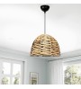 Φωτιστικό οροφής wicker μονόφωτο χρώμα φυσικό Ø30x80εκ.