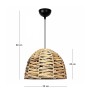 Φωτιστικό οροφής wicker μονόφωτο χρώμα φυσικό Ø30x80εκ.