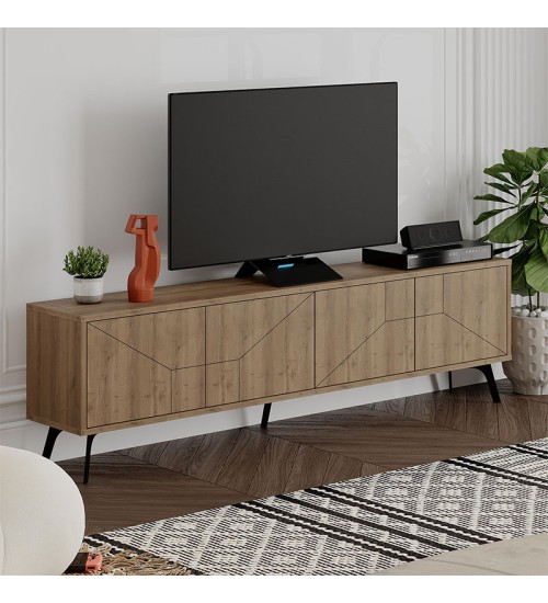 Έπιπλο τηλεόρασης χρώμα ανοιχτό καρυδί 180x29,6x50εκ.