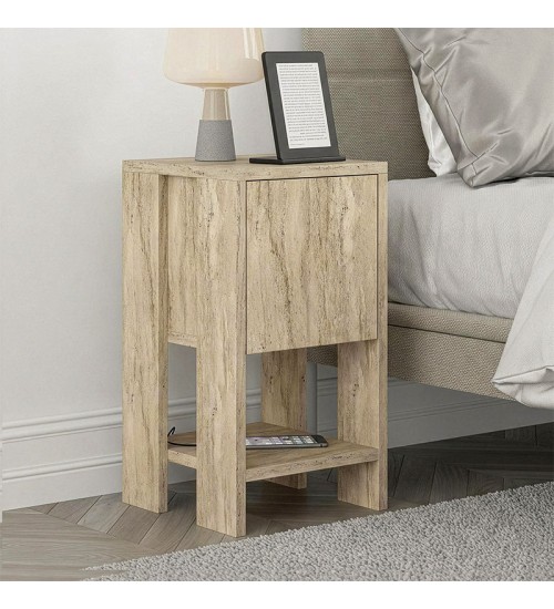 Κομοδίνο χρώμα travertine 30x30x55εκ.