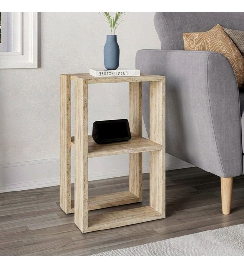 Κομοδίνο - Τραπεζάκι βοηθητικό χρώμα travertine 34x30x55εκ.