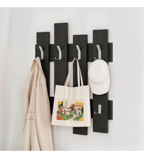Κρεμάστρα τοίχου χρώμα black wood 64x4x81εκ.