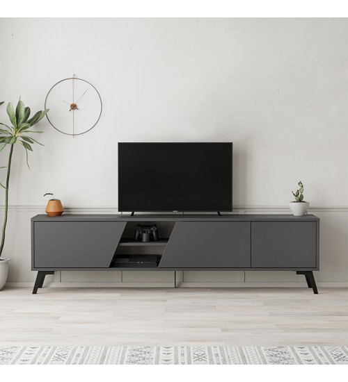 Έπιπλο τηλεόρασης χρώμα ανθρακί 180x35,6x48εκ.