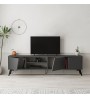 Έπιπλο τηλεόρασης χρώμα ανθρακί 180x35,6x48εκ.