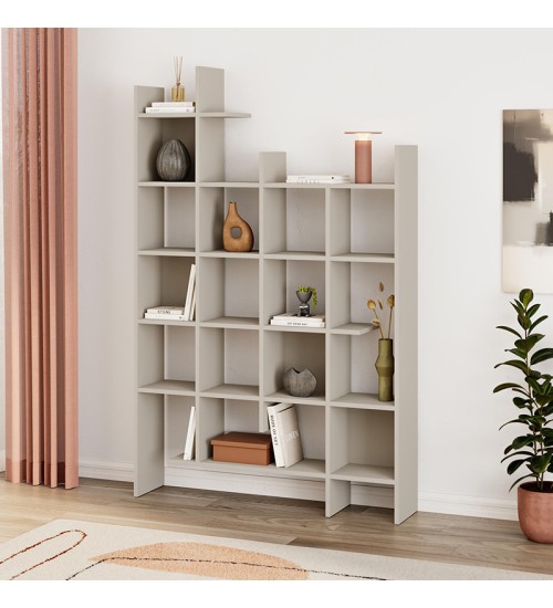Βιβλιοθήκη χρώμα sandstone 122x25,5x188εκ.