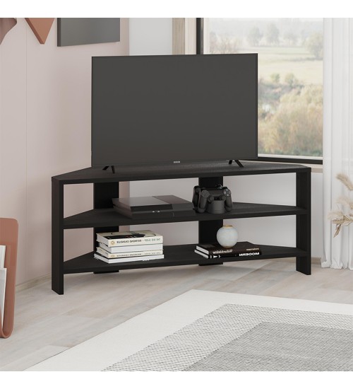 Έπιπλο τηλεόρασης γωνιακό χρώμα black wood 110x36x45εκ.