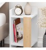 Κομοδίνο αριστερό χρώμα λευκό - saphhire oak 30x31,7x55εκ.