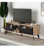 Έπιπλο τηλεόρασης χρώμα sapphire oak - silky black 140x35,6x51εκ.