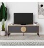 Έπιπλο τηλεόρασης χρώμα sapphire oak - silky black 140x35,6x51εκ.