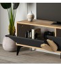 Έπιπλο τηλεόρασης χρώμα sapphire oak - silky black 140x35,6x51εκ.