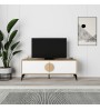 Έπιπλο τηλεόρασης χρώμα sapphire oak - λευκό 140x35,6x51εκ.