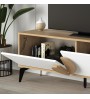 Έπιπλο τηλεόρασης χρώμα sapphire oak - λευκό 140x35,6x51εκ.