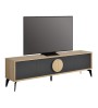 Έπιπλο τηλεόρασης χρώμα sapphire oak - silky black 180x35,6x51εκ.