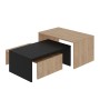 Τραπεζάκι σαλονιού σετ 3 τμχ. χρώμα sapphire oak - silky black 80x50x40,5εκ.
