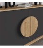Μπουφές χρώμα sapphire oak - silky black 180x40x82εκ.