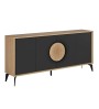Μπουφές χρώμα sapphire oak - silky black 180x40x82εκ.
