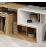 Έπιπλο τηλεόρασης πολυμορφικό χρώμα sapphire oak - λευκό 145x35x44,8εκ.