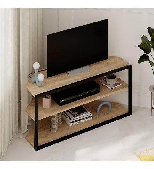 Έπιπλο τηλεόρασης γωνιακό χρώμα sapphire oak 98x37x45εκ.