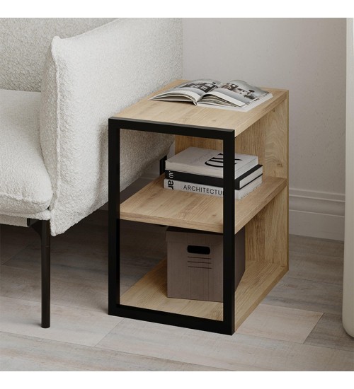 Τραπεζάκι βοηθητικό - Κομοδίνο χρώμα sapphire oak 30x42x45εκ.