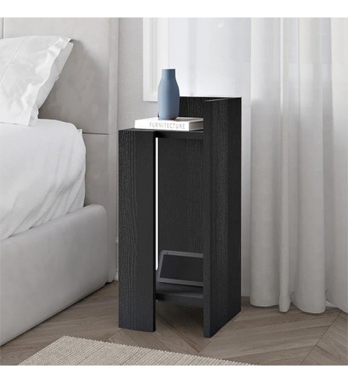 Κομοδίνο δεξί χρώμα black wood 25x27x60εκ.