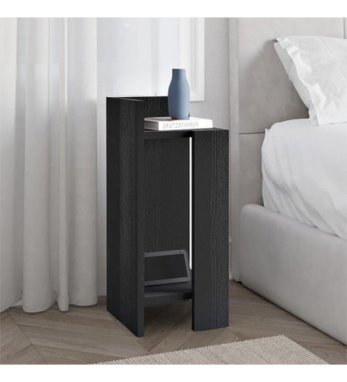Κομοδίνο αριστερό χρώμα black wood 25x27x60εκ.