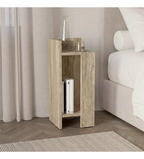 Κομοδίνο Αριστερό χρώμα travertine 25x27x60εκ.