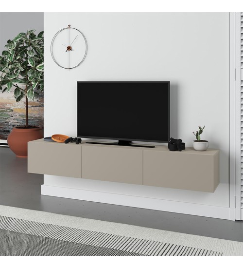 Έπιπλο τηλεόρασης επιτοίχιο χρώμα sandstone 180x30x30εκ.