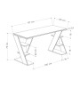 Γραφείο εργασίας χρώμα ανθρακί - λευκό 137x60x75εκ