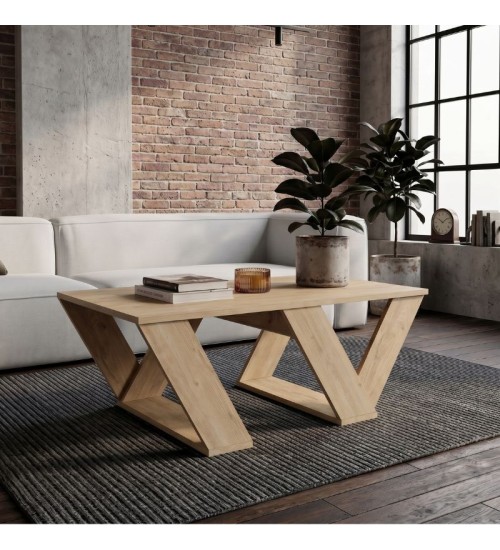 Τραπεζάκι σαλονιού χρώμα sapphire oak 110x60x40εκ.