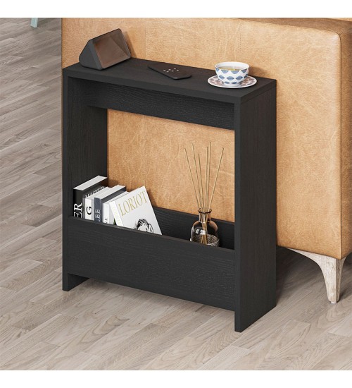 Τραπεζάκι βοηθητικό χρώμα black wood 55x20x60εκ.