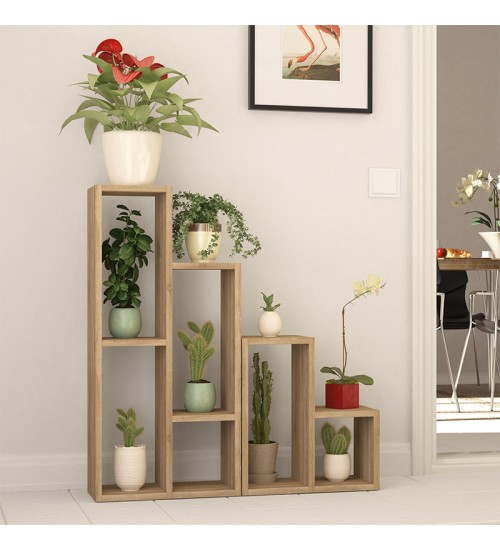 Ραφιέρα - Ανθοστήλη χρώμα sapphire oak 84x20x89εκ.