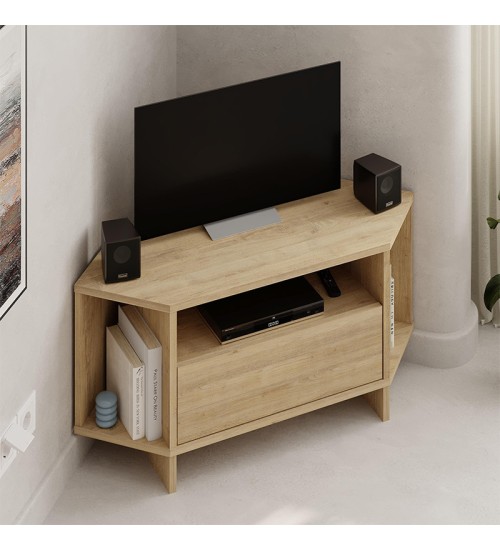 Έπιπλο τηλεόρασης γωνιακό χρώμα sapphire oak 95,7x35,4x45εκ.
