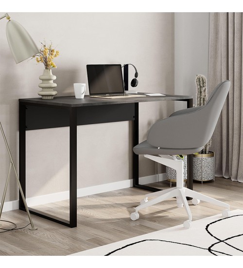 Γραφείο εργασίας χρώμα γκρι ρετρό - silky black 100x60x75εκ.