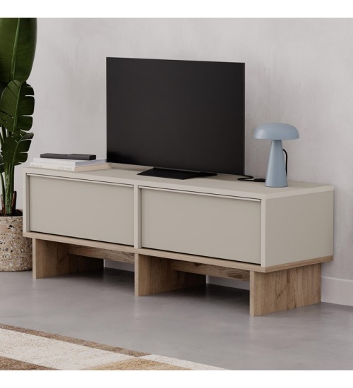 Έπιπλο τηλεόρασης χρώμα sandstone - sepet oak 118x35x40,6εκ.