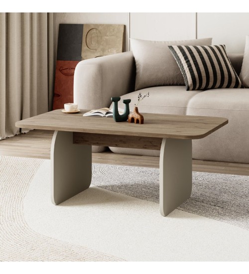 Τραπεζάκι σαλονιού χρώμα sepet oak - sandstone 100x60x41,8εκ.
