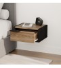 Κομοδίνο επιτοίχιο χρώμα black wood - καρυδί Ud 40x33x18,5εκ.