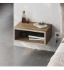 Κομοδίνο επιτοίχιο με LED χρώμα καρυδί Ud - sandstone 45x30x18εκ.
