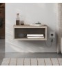 Κομοδίνο επιτοίχιο με LED χρώμα καρυδί Ud - sandstone 45x30x18εκ.