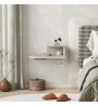 Κομοδίνο επιτοίχιο με LED χρώμα sandstone 40x30x16,2εκ.