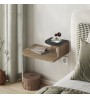 Κομοδίνο επιτοίχιο με LED χρώμα sepet oak 40x30x16,2εκ.