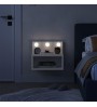 Κομοδίνο επιτοίχιο με LED χρώμα λευκό 40x30x33,8εκ.