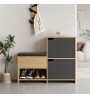 Παπουτσοθήκη χρώμα sapphire oak - ανθρακί 101x35x80,4εκ.