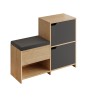 Παπουτσοθήκη χρώμα sapphire oak - ανθρακί 101x35x80,4εκ.
