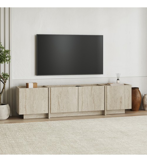 Έπιπλο τηλεόρασης χρώμα travertine 180x35x46,2εκ.